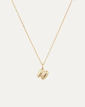 14K Gold Bubble Letter Necklace - N