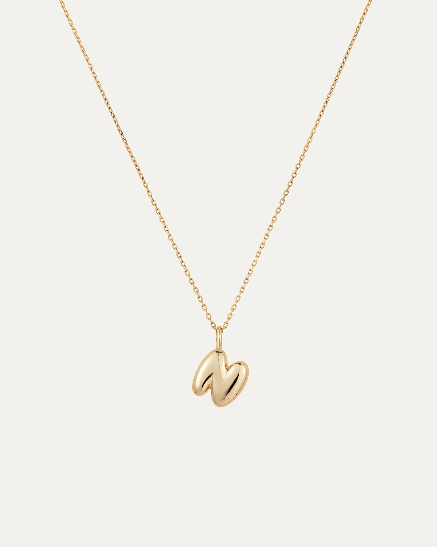 14K Gold Bubble Letter Necklace - N