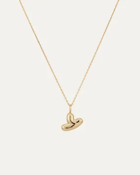 14K Gold Bubble Letter Necklace - Y