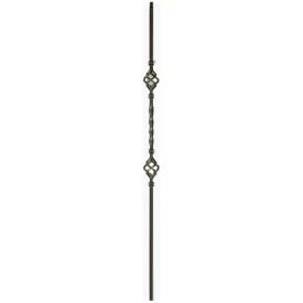 2BASK44 | Double Basket Iron Baluster | 2553 | 1/2"