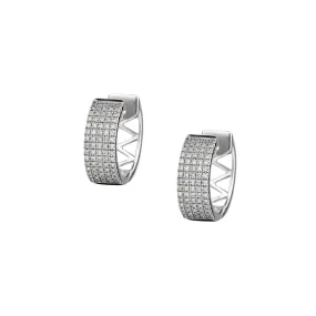 5 ROW PAVÉ DIAMOND HUGGIE EARRINGS