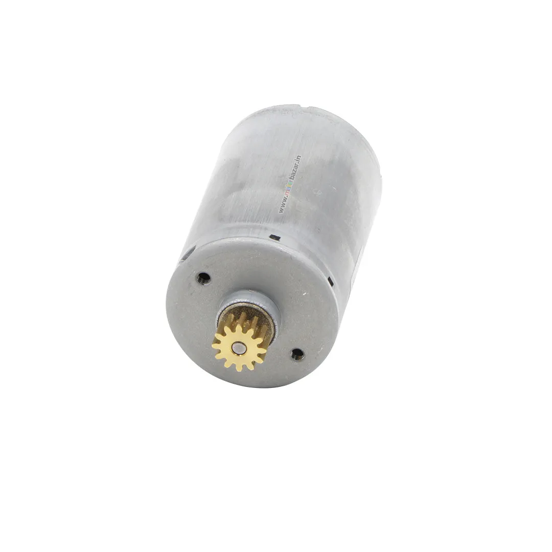 6-24V DC Brush Motor Round 35.7x75.3mm with 12 Teeth Copper Gear