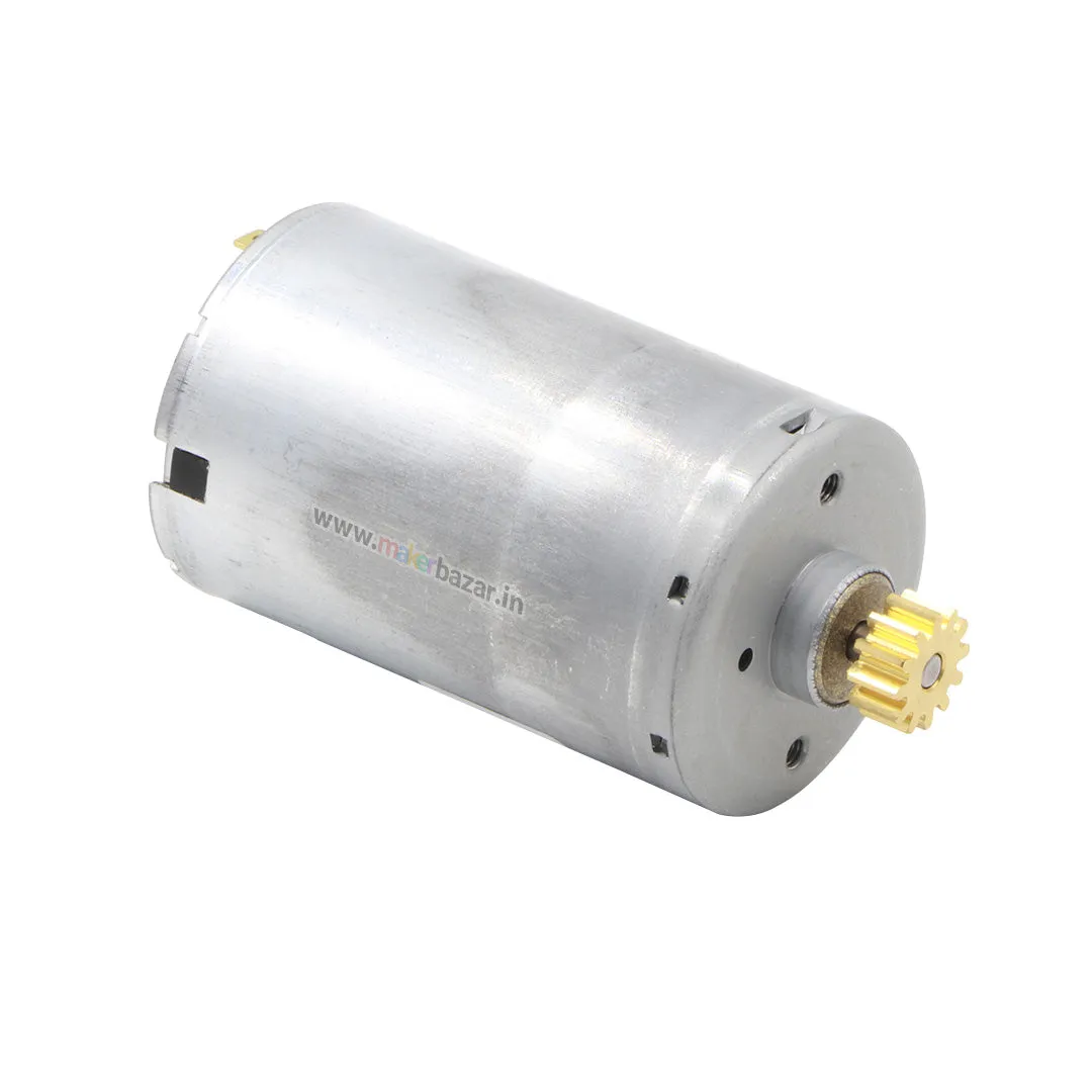 6-24V DC Brush Motor Round 35.7x75.3mm with 12 Teeth Copper Gear