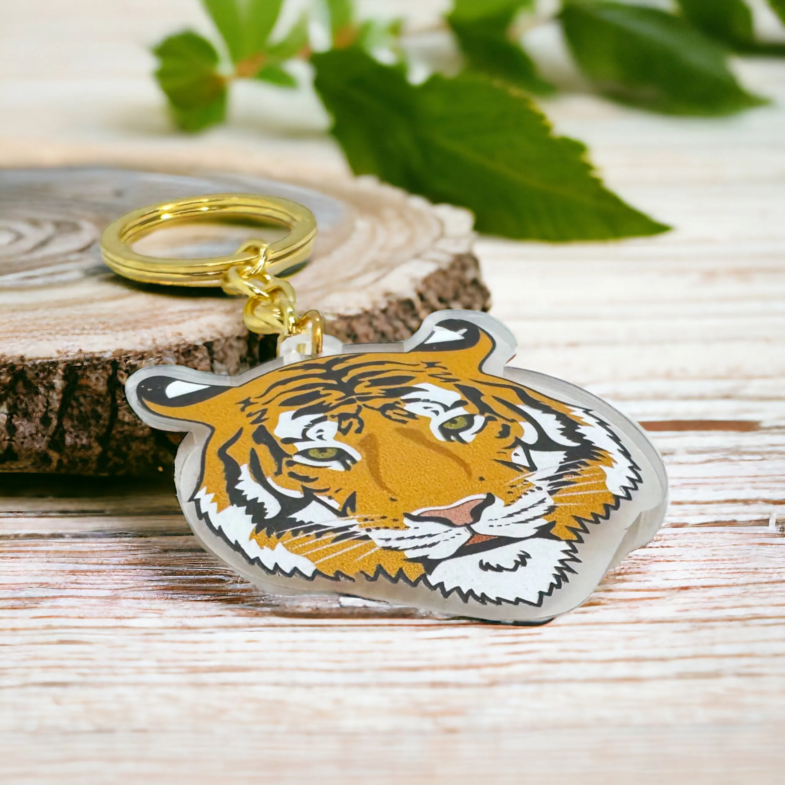 Acrylic Tiger Keychain | Durable & Vibrant Tiger Charm | 5"