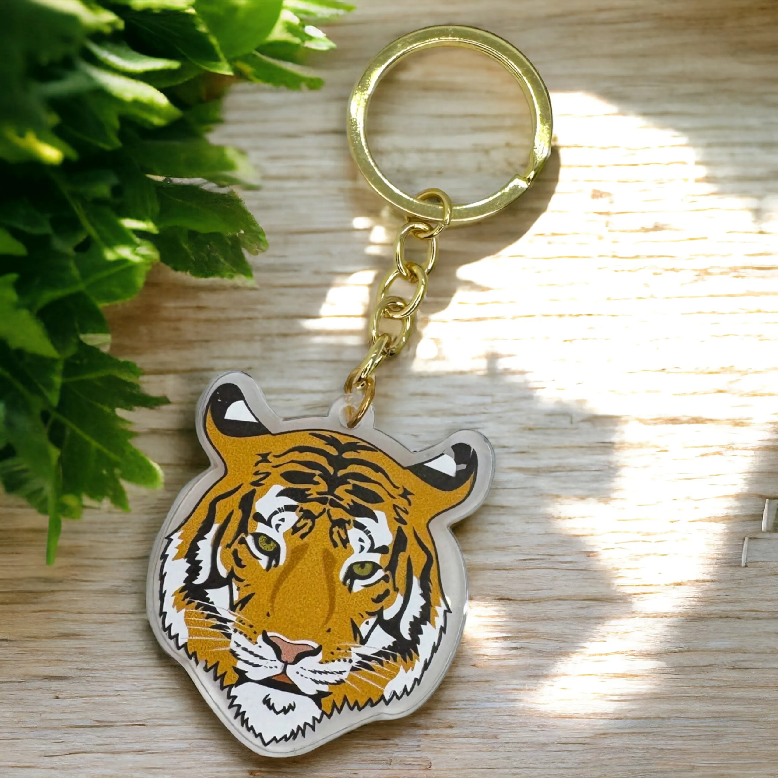 Acrylic Tiger Keychain | Durable & Vibrant Tiger Charm | 5"