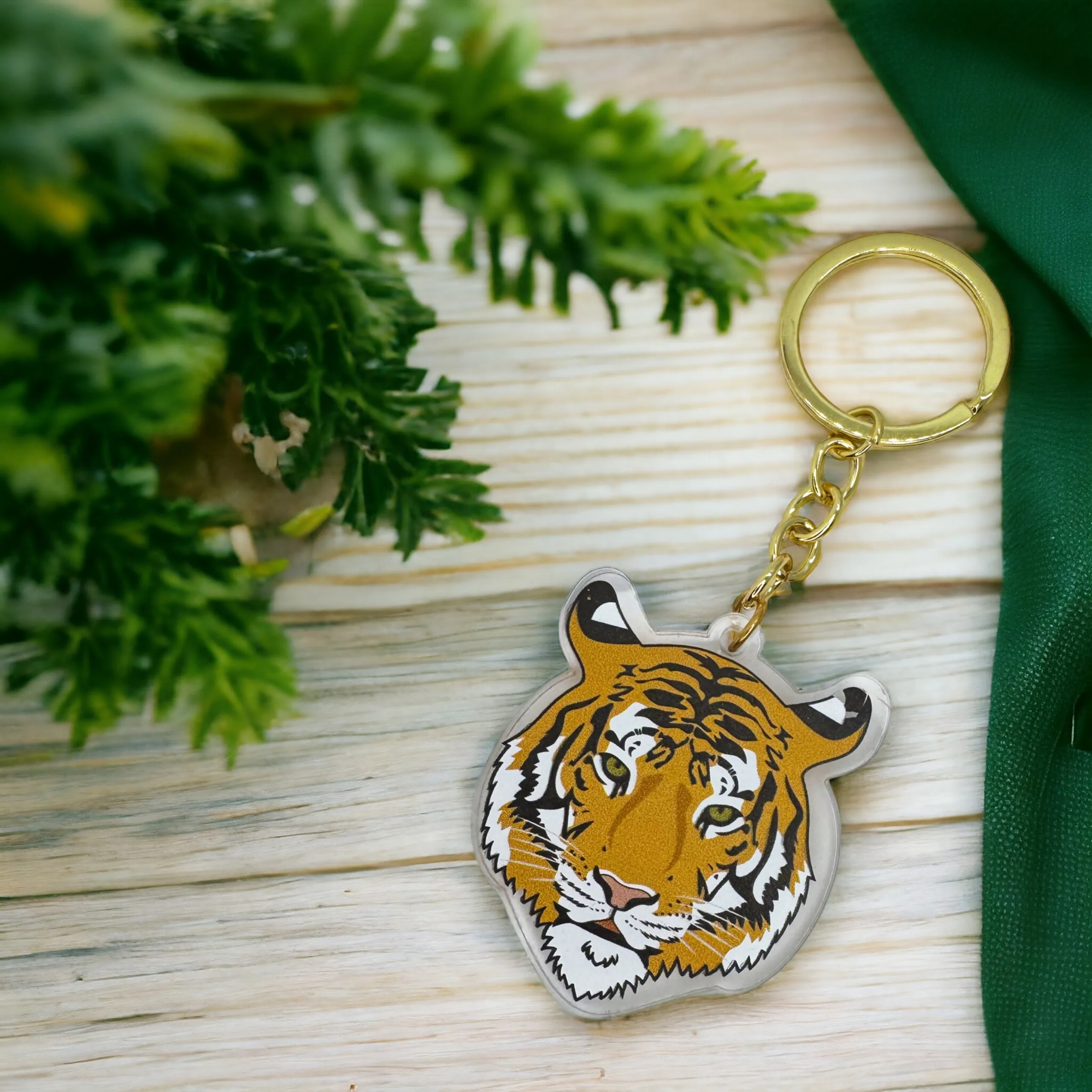 Acrylic Tiger Keychain | Durable & Vibrant Tiger Charm | 5"