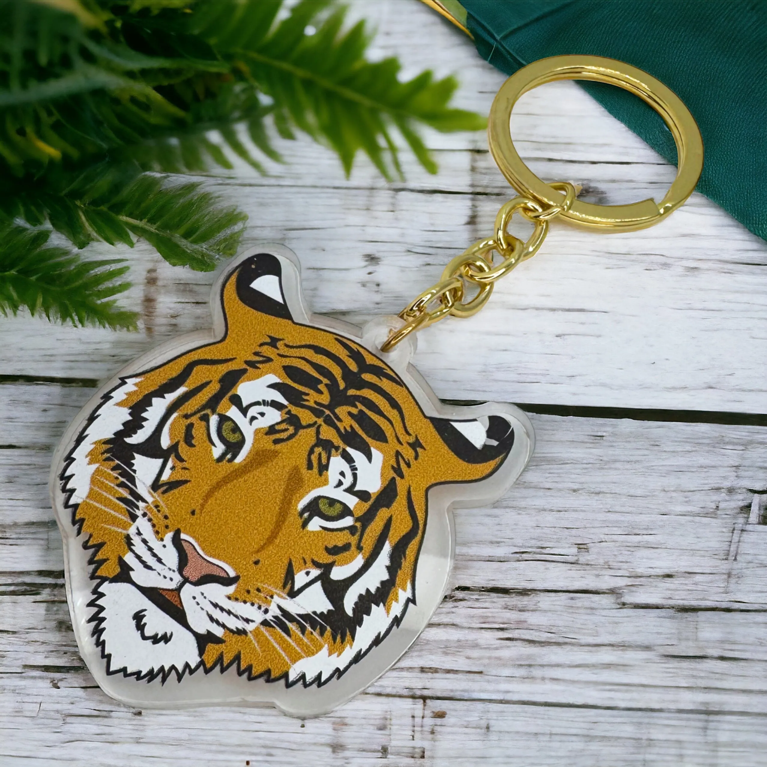 Acrylic Tiger Keychain | Durable & Vibrant Tiger Charm | 5"