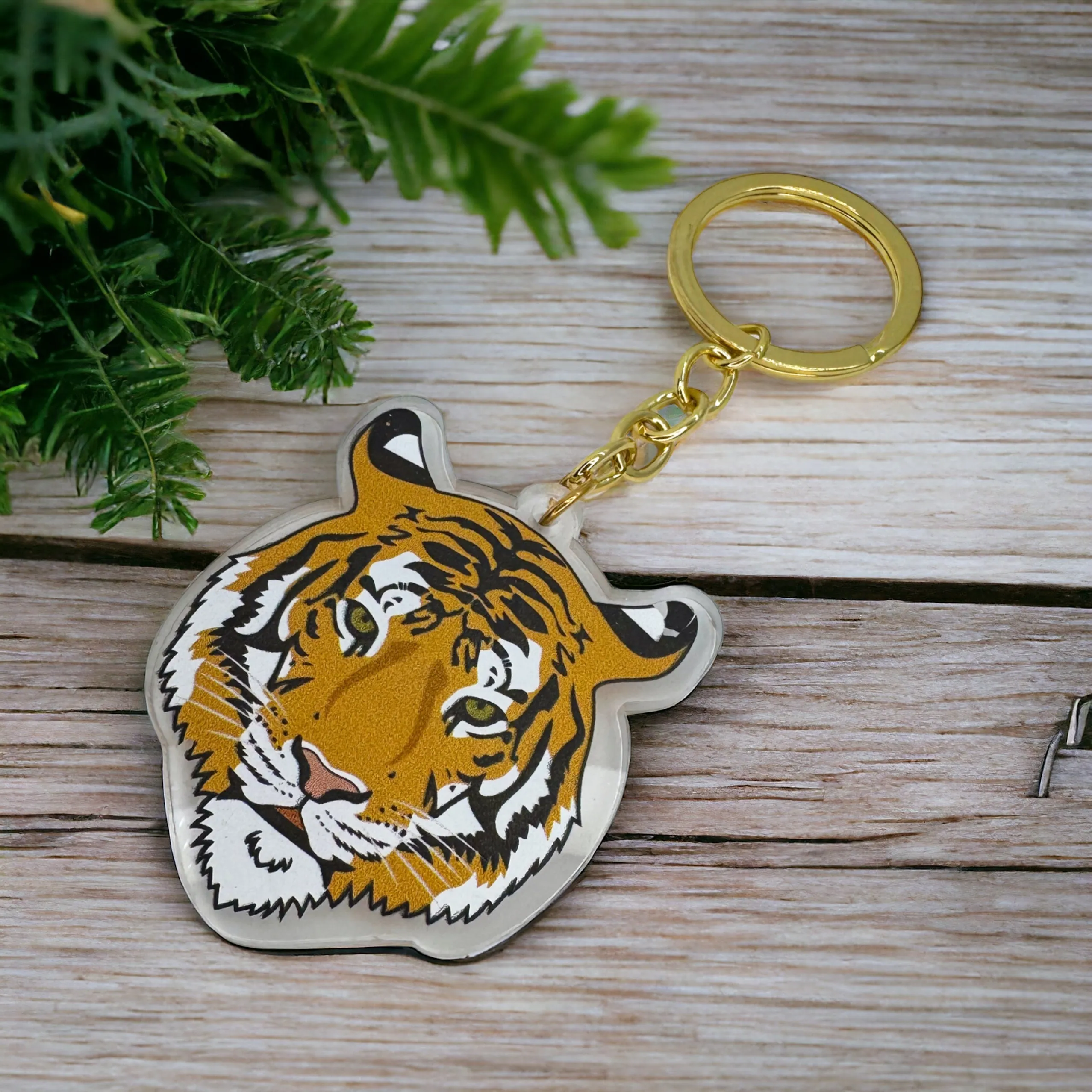 Acrylic Tiger Keychain | Durable & Vibrant Tiger Charm | 5"