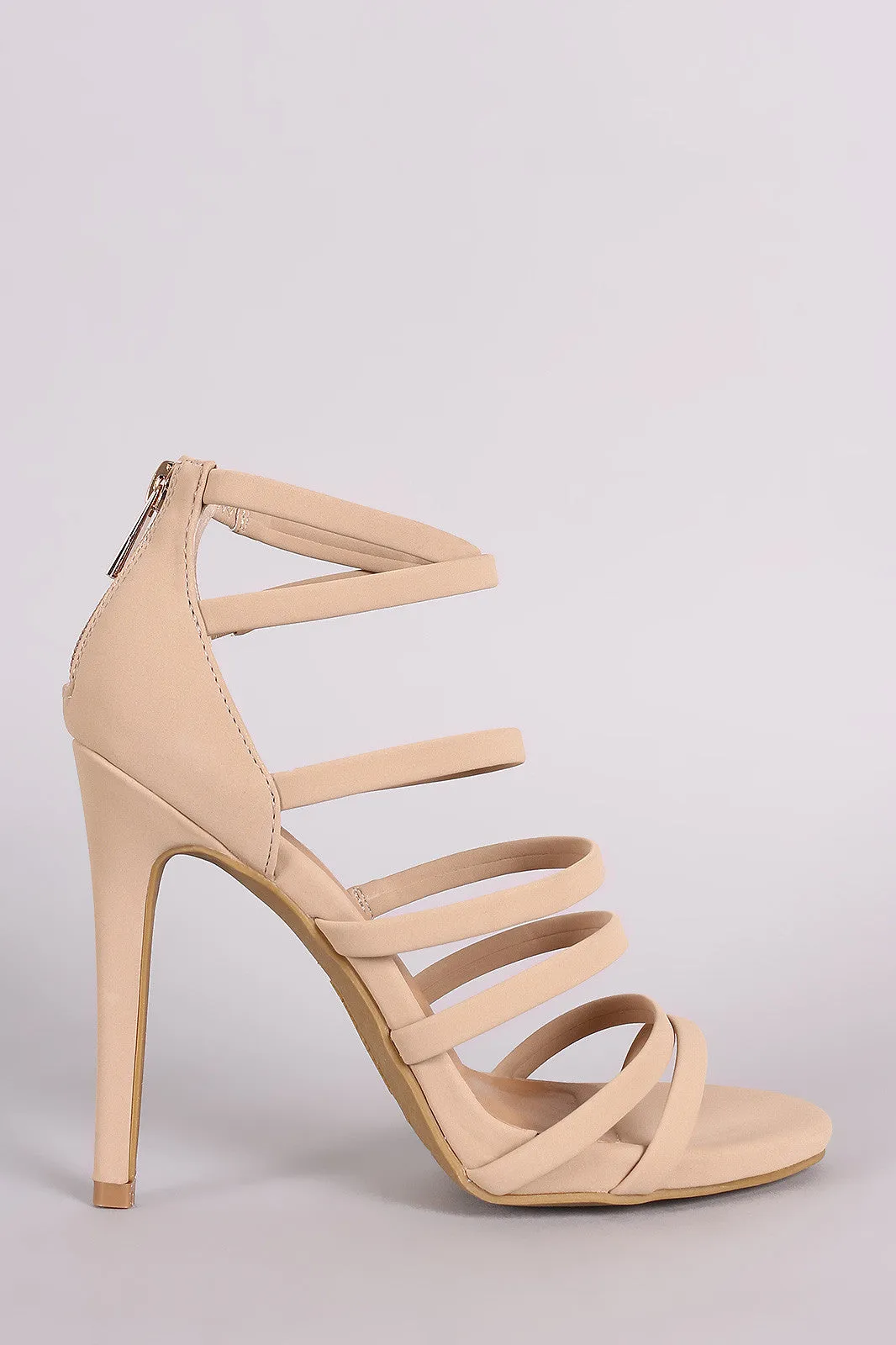 Anne Michelle Nubuck Strappy Ladder Up Stiletto Heel