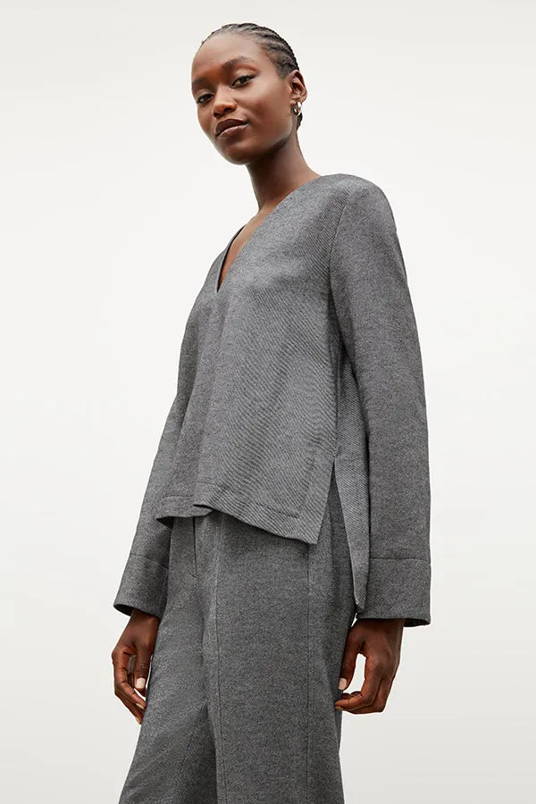 Annette Top - Flannel Twill :: Charcoal Melange