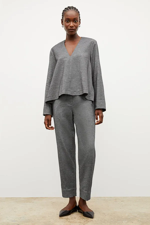 Annette Top - Flannel Twill :: Charcoal Melange