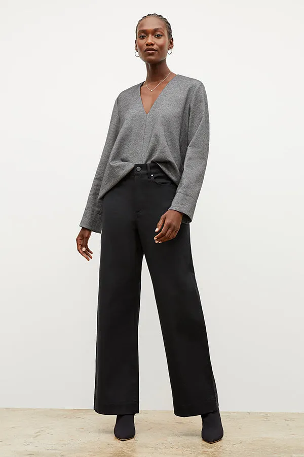 Annette Top - Flannel Twill :: Charcoal Melange