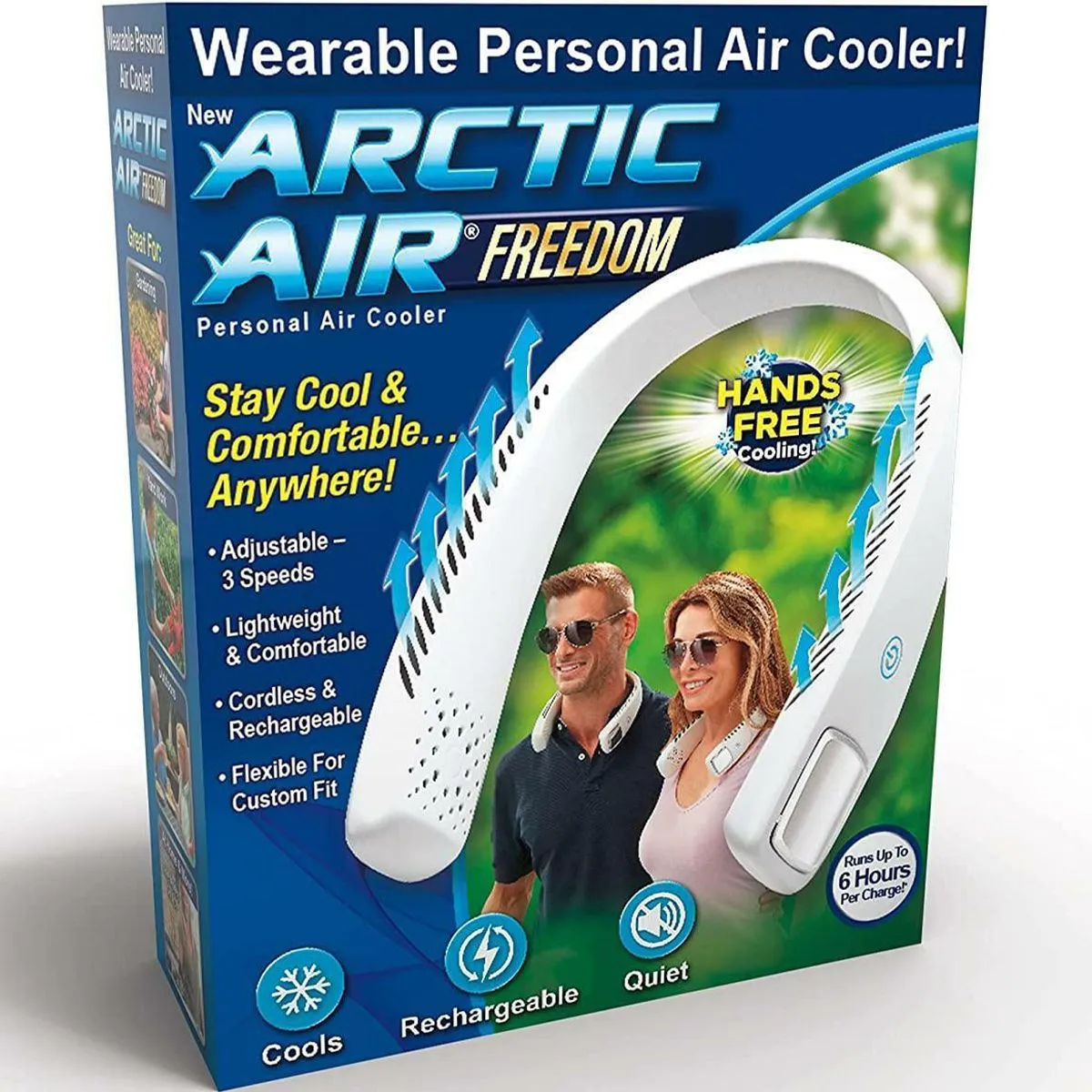 ARCTIC AIR FREEDOM PORTABLE PERSONAL AIR COOLER 3 SPEED HAND FREE NECK FAN