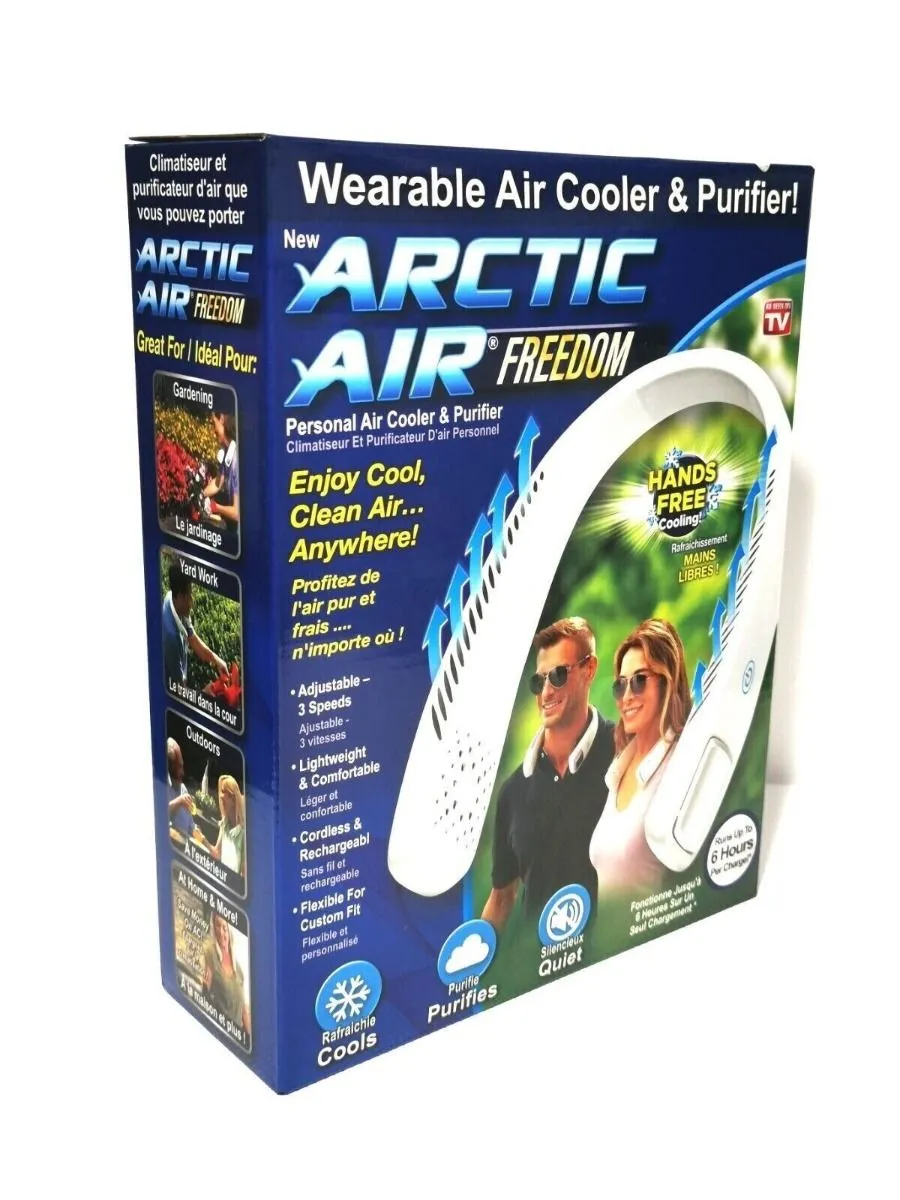 ARCTIC AIR FREEDOM PORTABLE PERSONAL AIR COOLER 3 SPEED HAND FREE NECK FAN