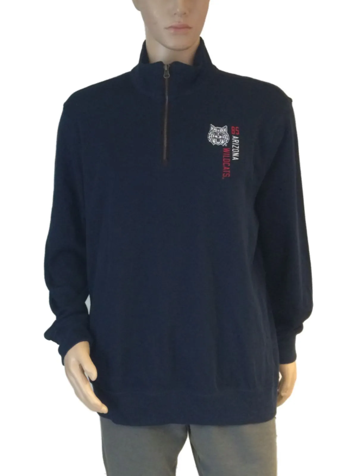 Arizona Wildcats Gear for Sports Navy LS 1/4 Zip Pullover Sweatshirt (L)