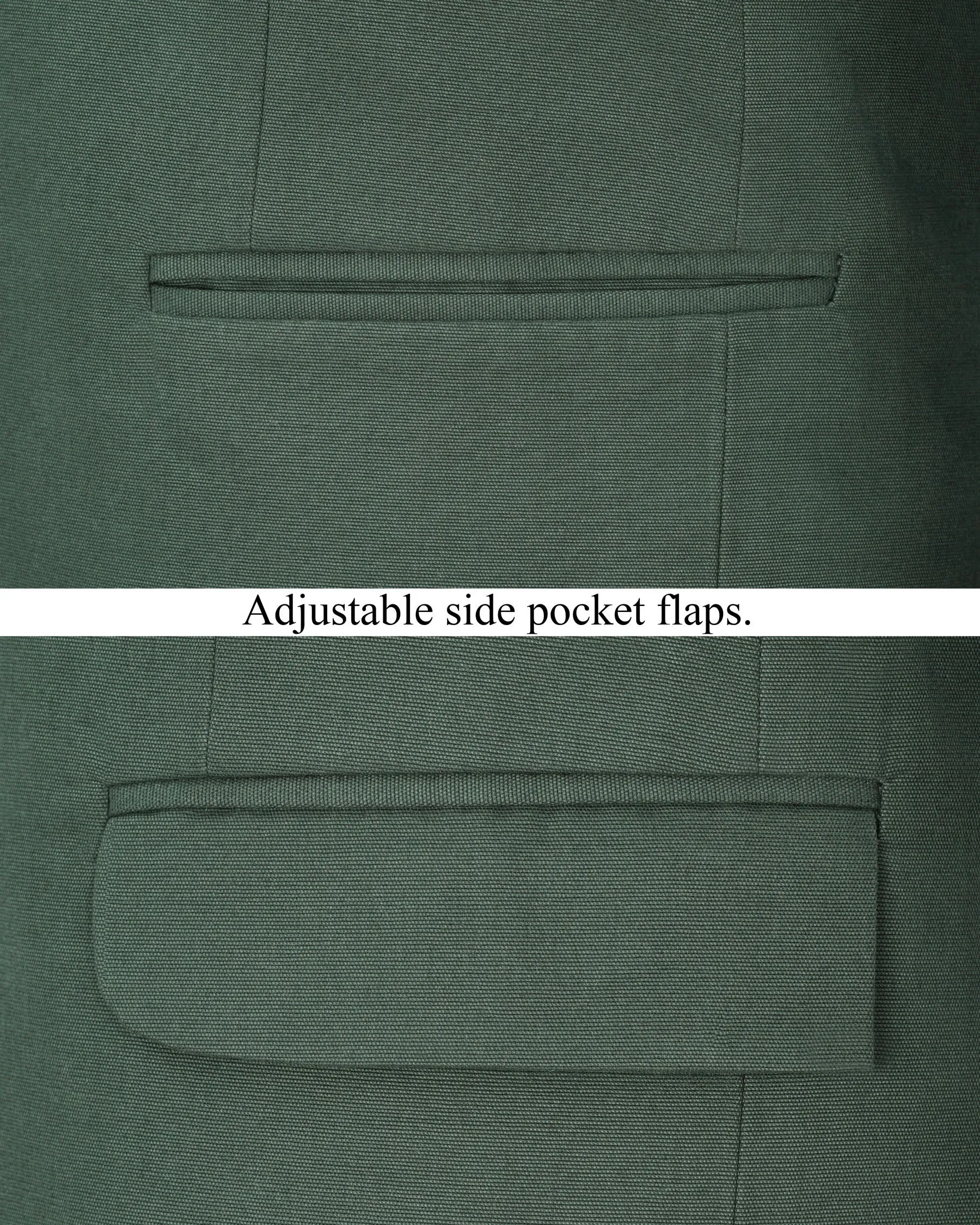 Asparagus Green Cross Placket Premium Cotton Bandhgala Blazer