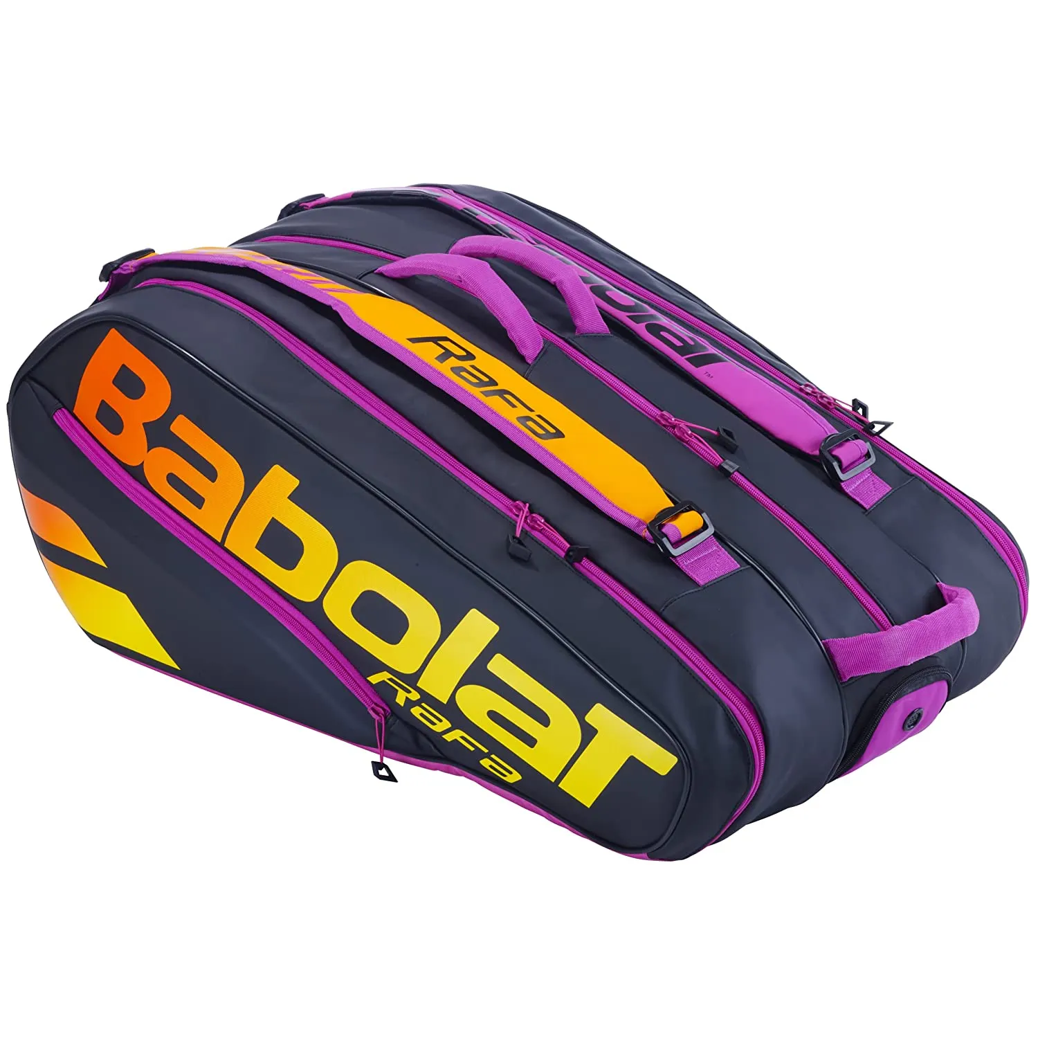 Babolat RH12 Pure Aero Rafa Tennis Kitbag, Black/Orange/Purple