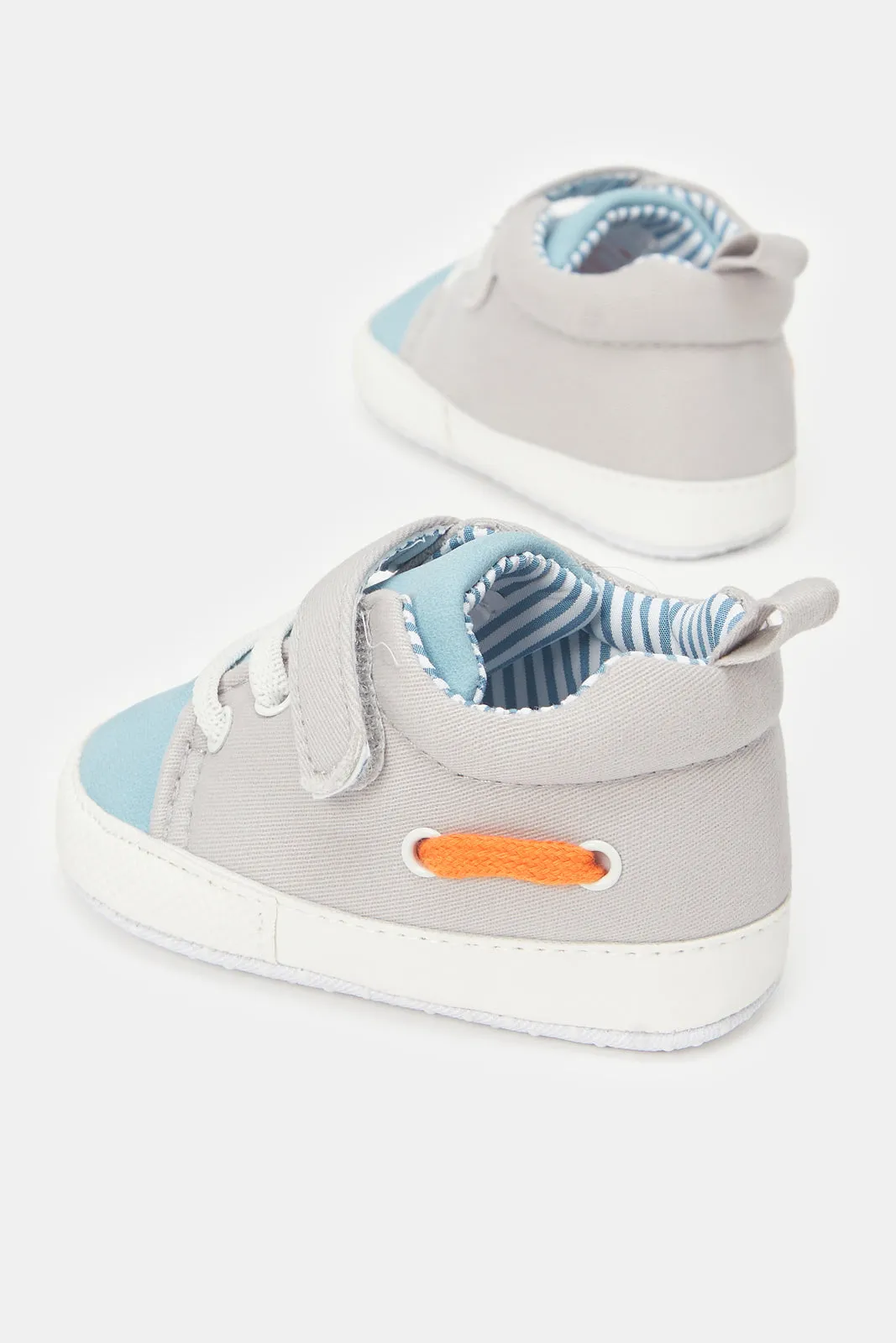 Baby Blue Denim Pram Shoes