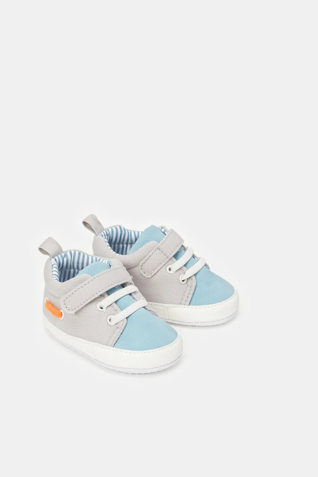 Baby Blue Denim Pram Shoes