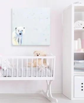 Baby Polar Bear Canvas Wall Art