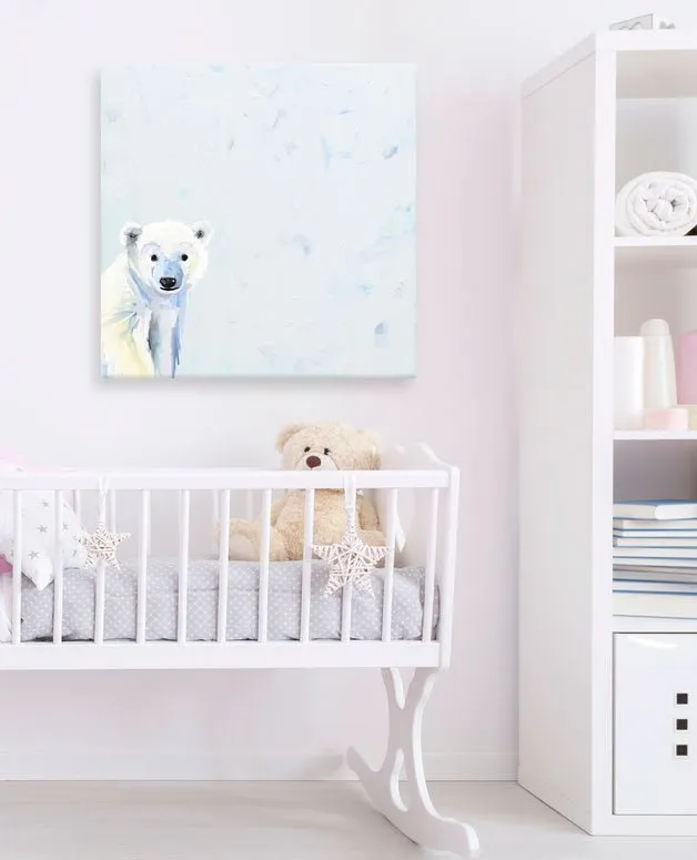 Baby Polar Bear Canvas Wall Art