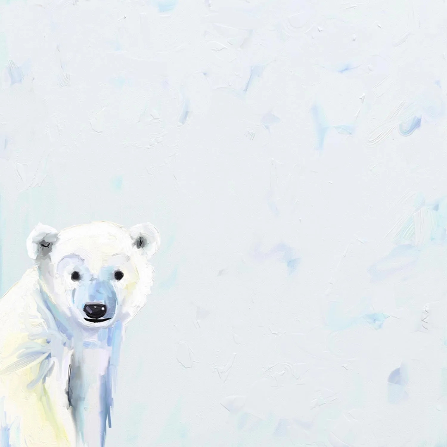 Baby Polar Bear Canvas Wall Art