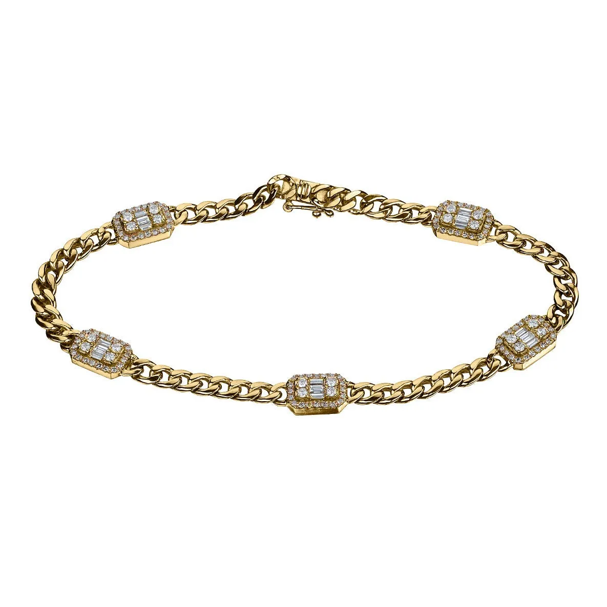 BAGUETTE & ROUND DIAMOND BRACELET