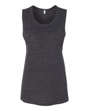 Bella   Canvas 8803 Women's Flowy Scoop Muscle Tank - Charcoal Black Slub