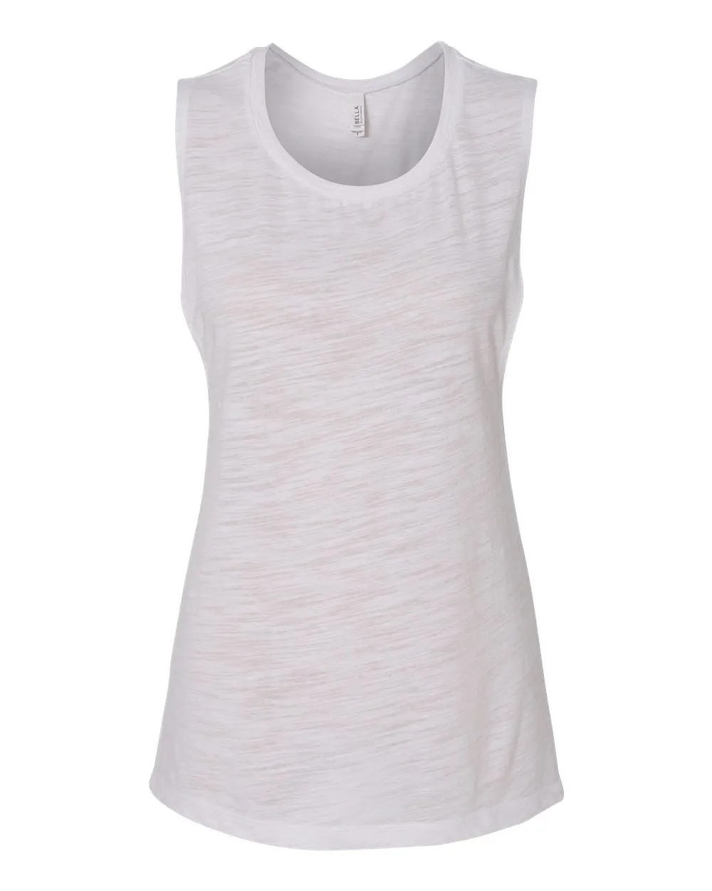 Bella   Canvas 8803 Women's Flowy Scoop Muscle Tank - White Slub