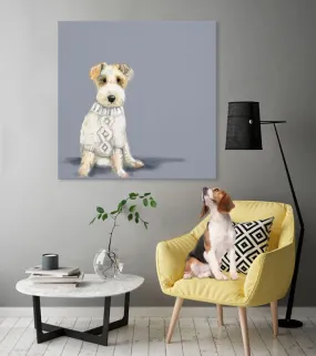 Best Friend - Dog In Sweater Canvas Wall Art