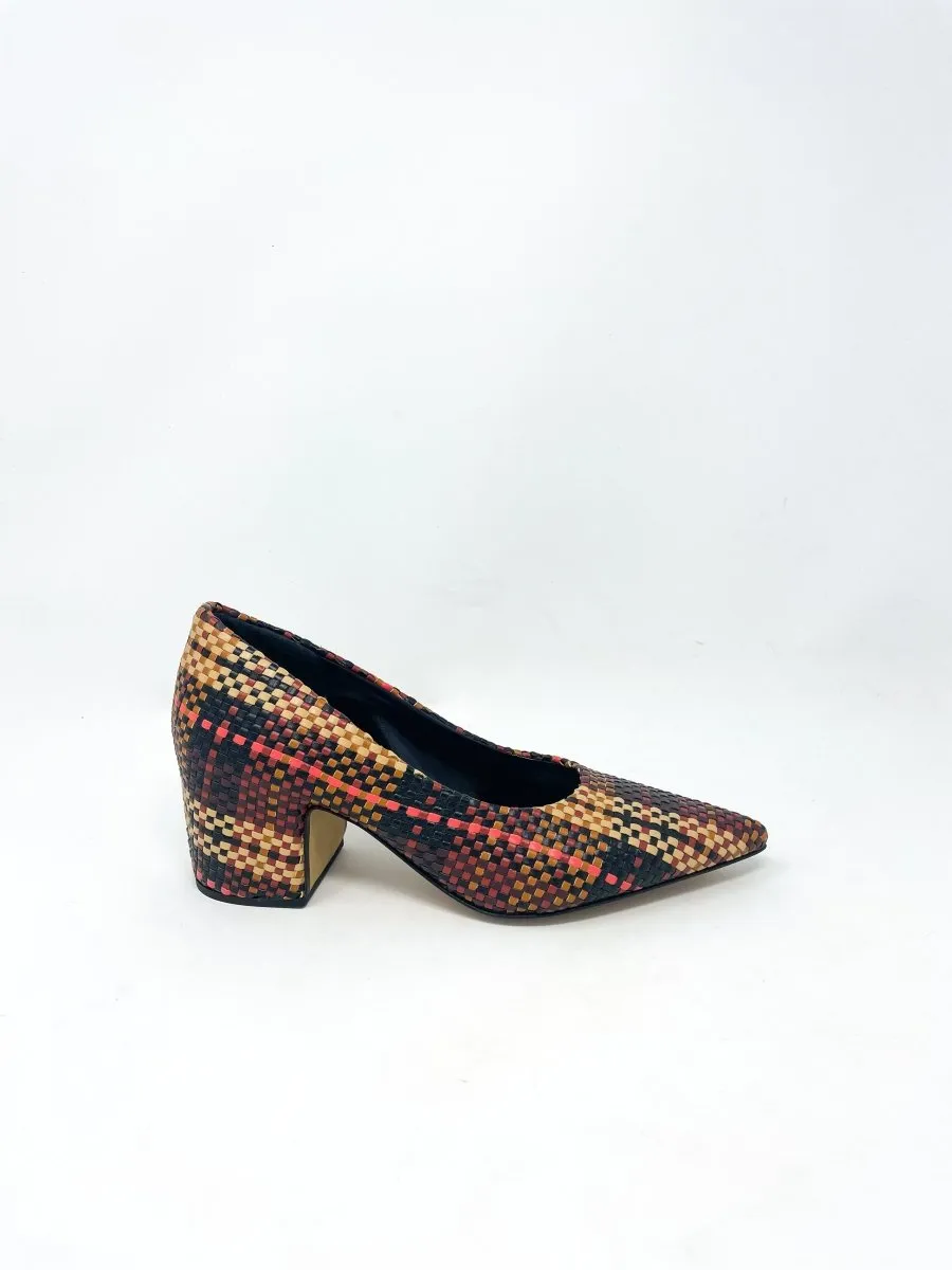 Bianca Woven Pump in Pecan Brown