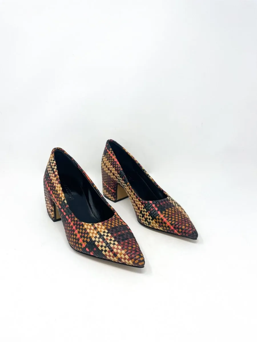 Bianca Woven Pump in Pecan Brown