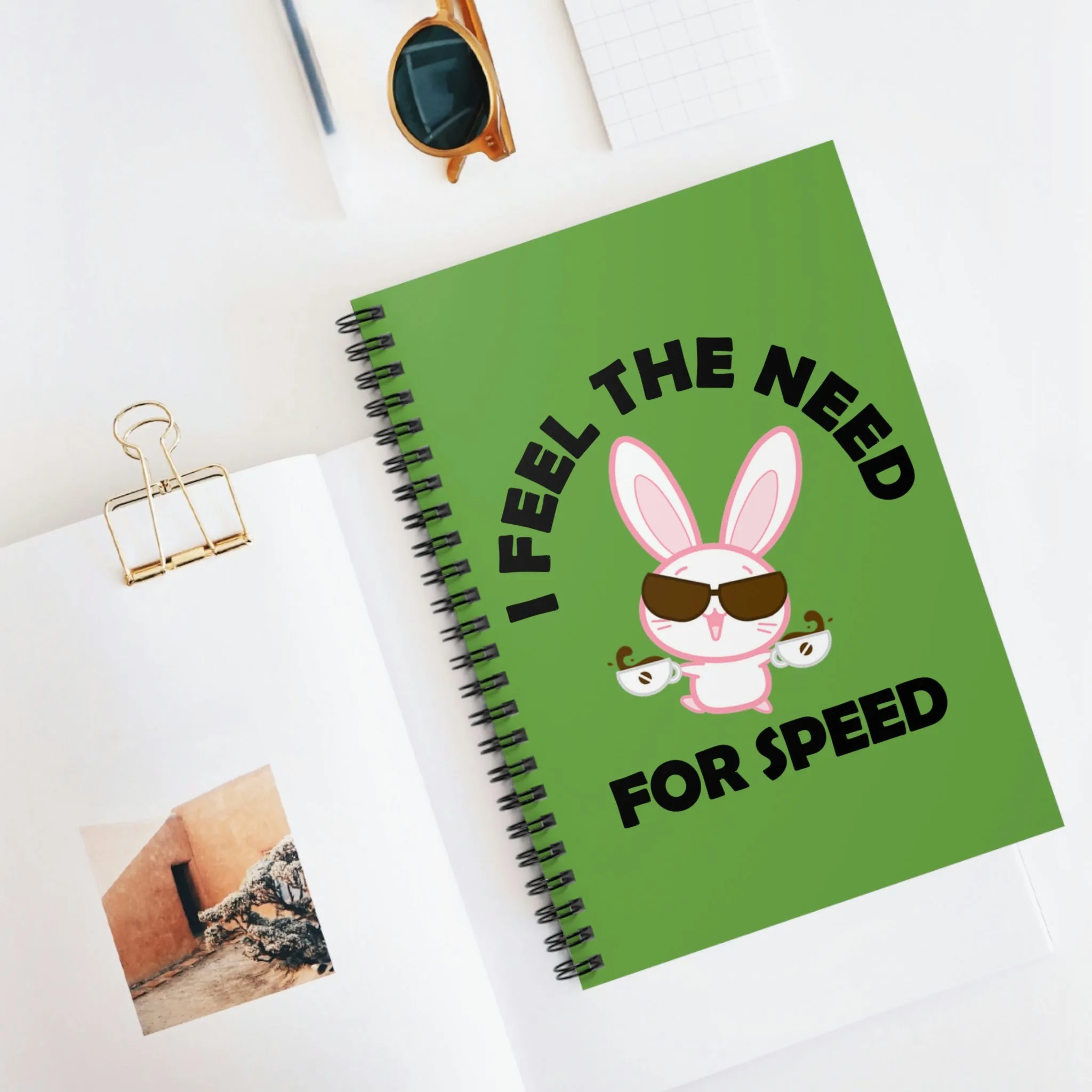 Bunny's Need For Speed, Spiral Lined Notebook (B)