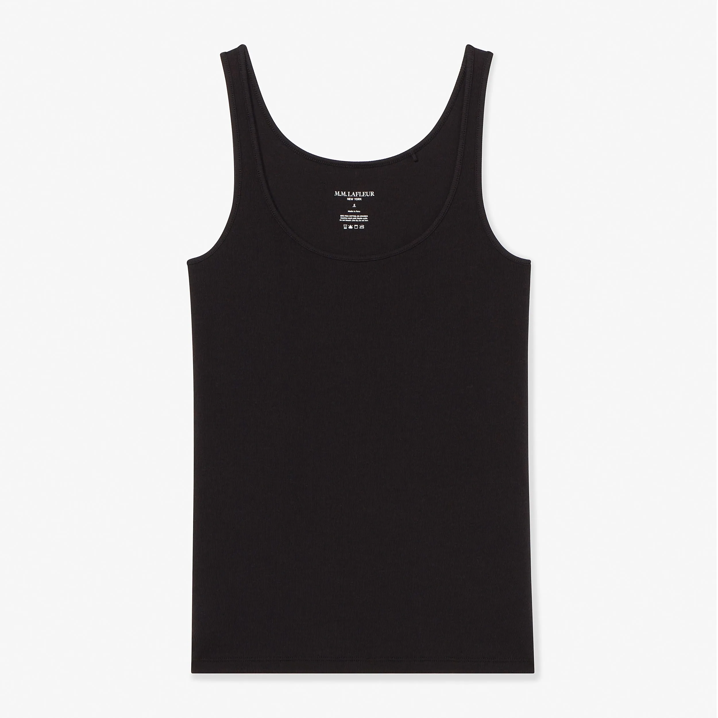 Cameron Tank - Ribbed Pima Cotton :: Black