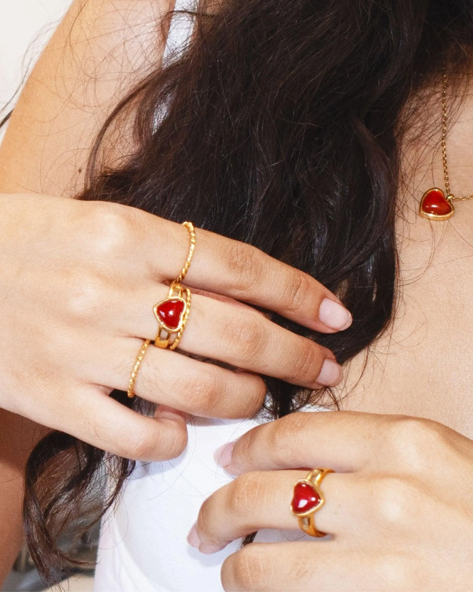 Carnelian Heart Ring