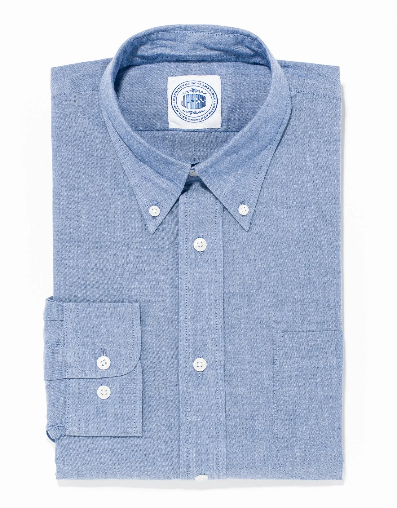 CHAMBRAY LONG SLEEVE SHIRT - BLUE