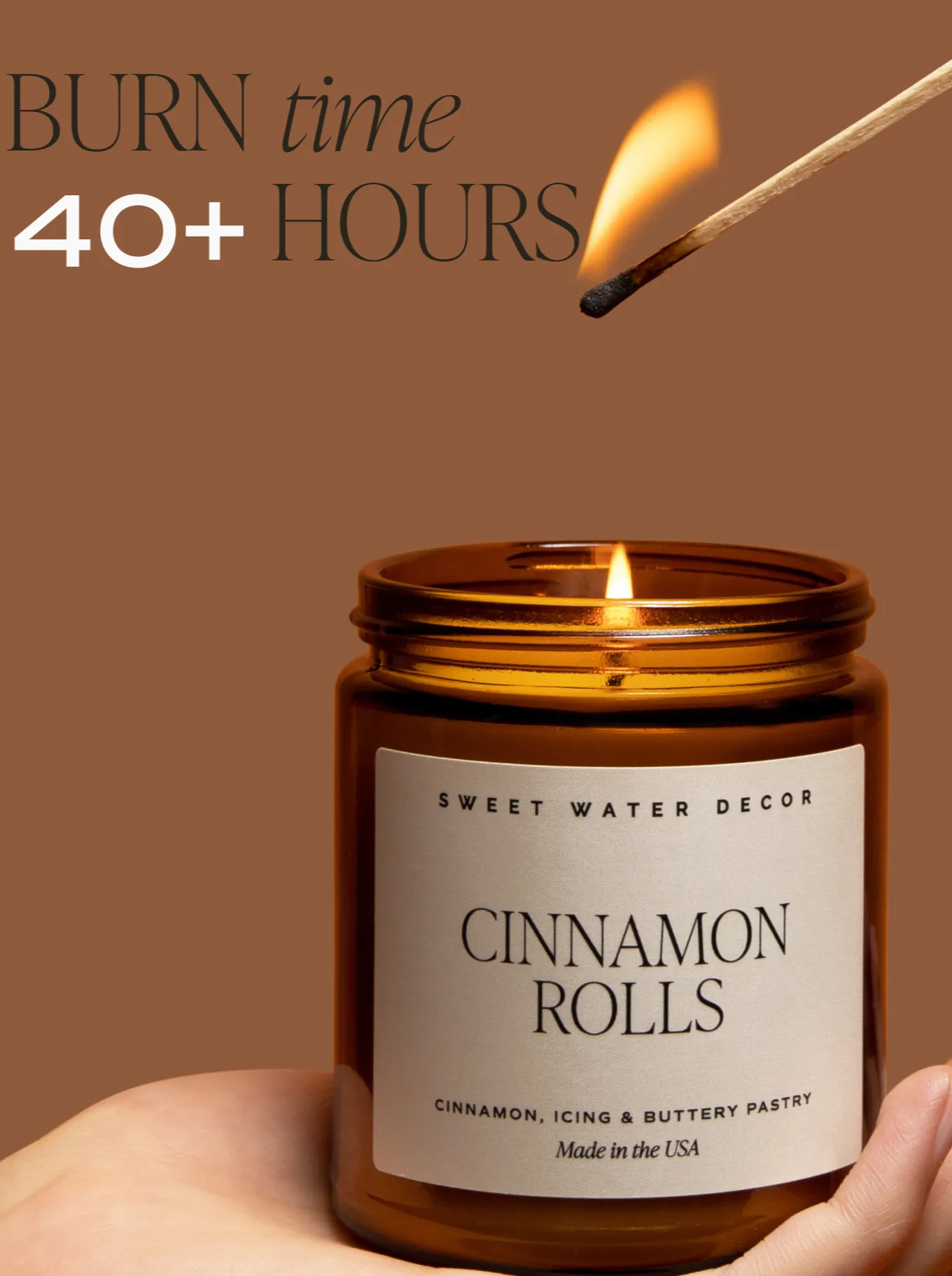 Cinnamon Rolls Soy Candle Amber Jar - 9 oz