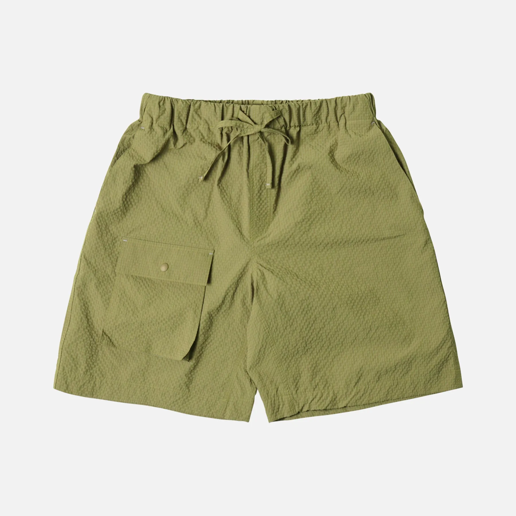 COMFORTABLE BANDING SHORTS - MOSS GREEN