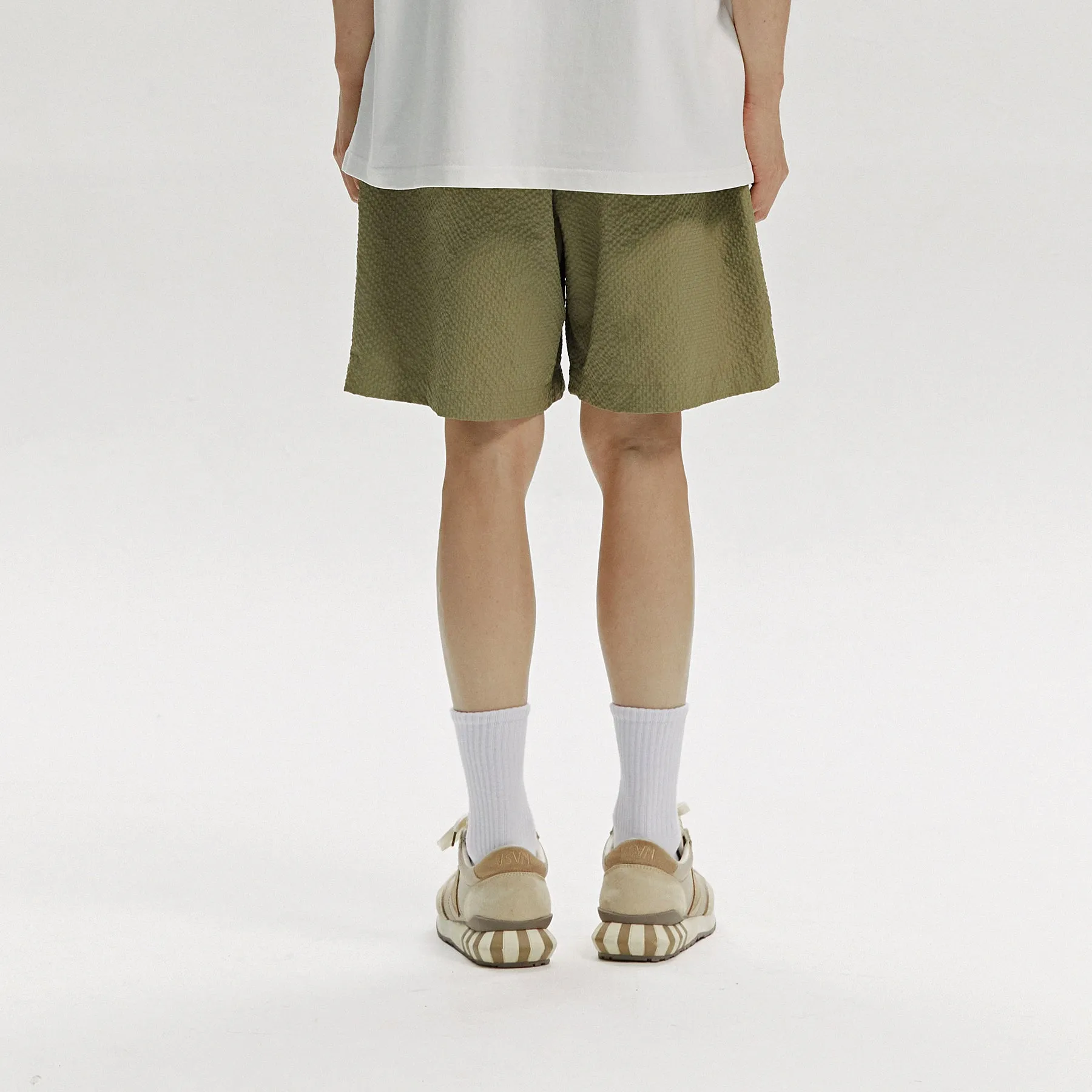 COMFORTABLE BANDING SHORTS - MOSS GREEN