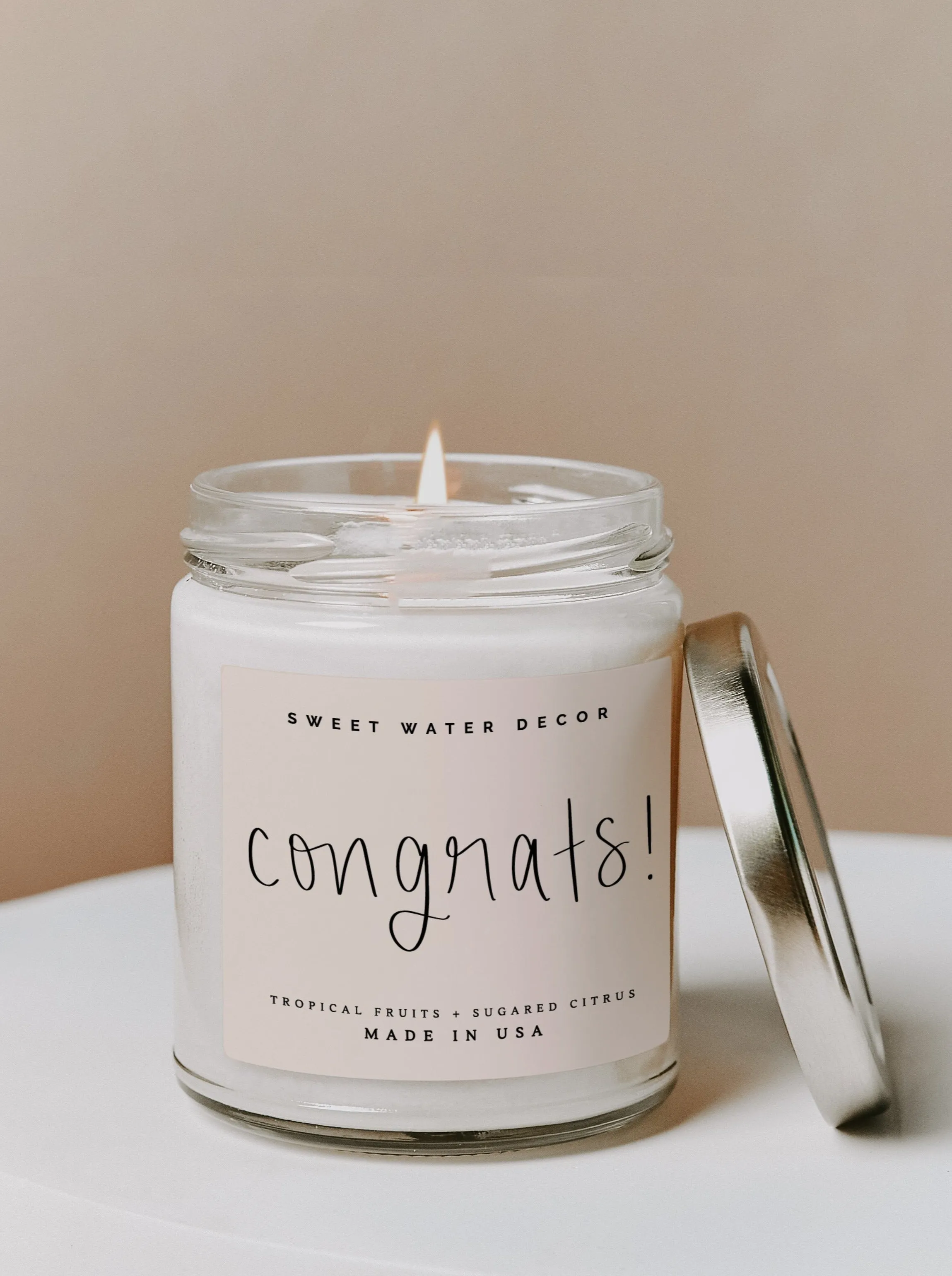 Congrats! Soy Candle Clear Jar - 9 oz