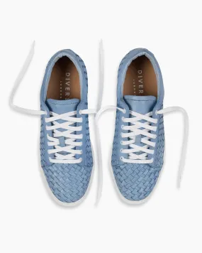 Cornflower Blue Dip-Dye Woven Low-Top Sneakers