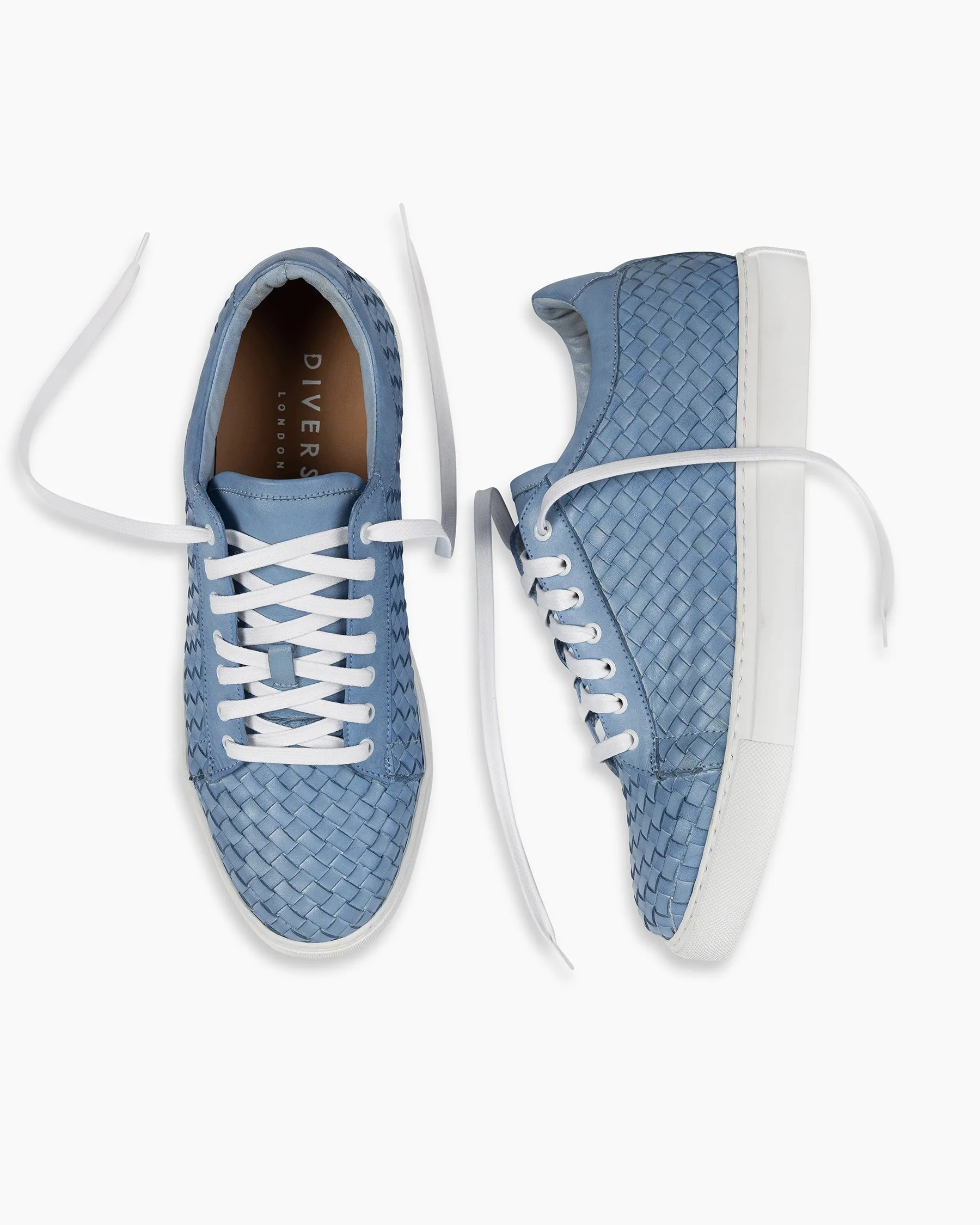 Cornflower Blue Dip-Dye Woven Low-Top Sneakers