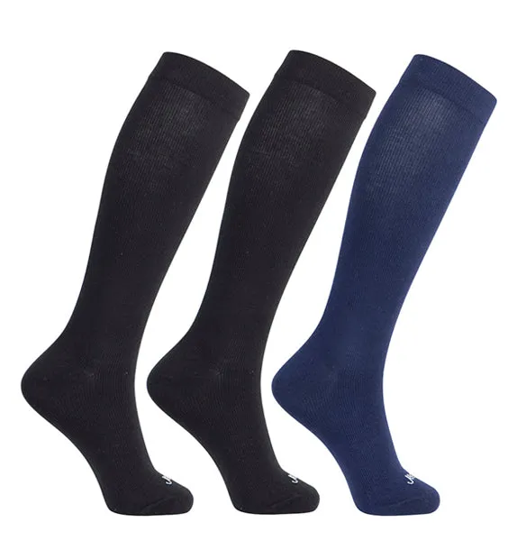 Cotton Everyday Compression Socks (15-20mmHg) - Solids - 3 Pack