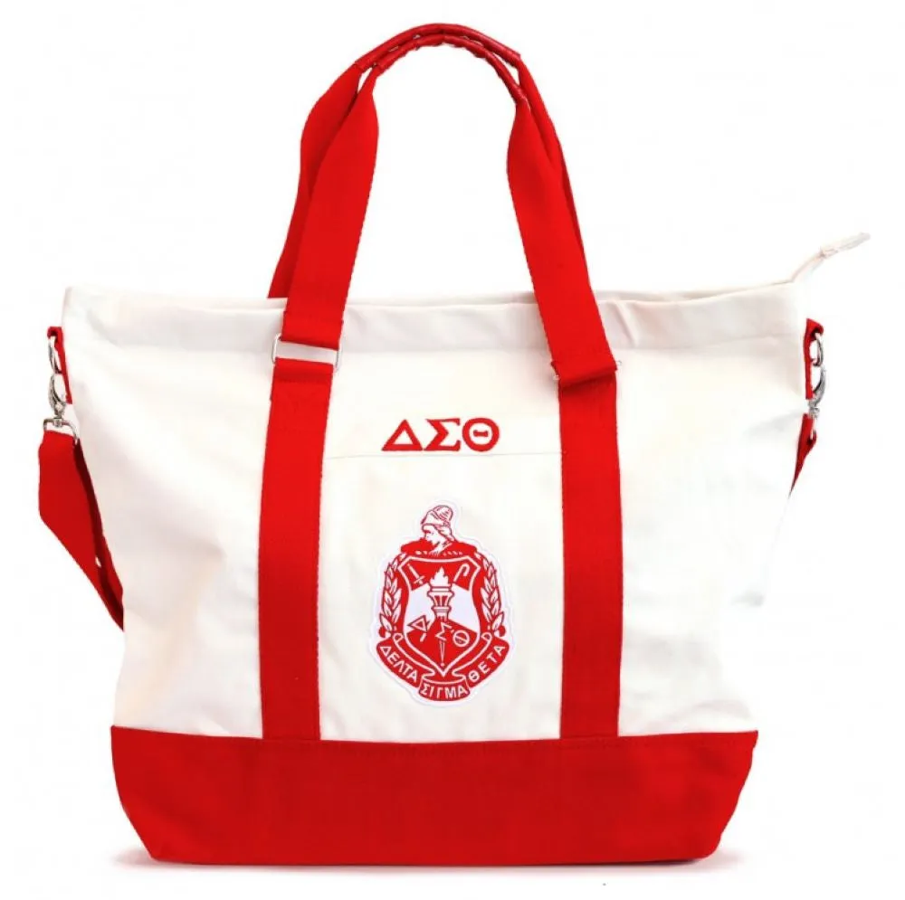 Delta Sigma Theta Canvas Bag White