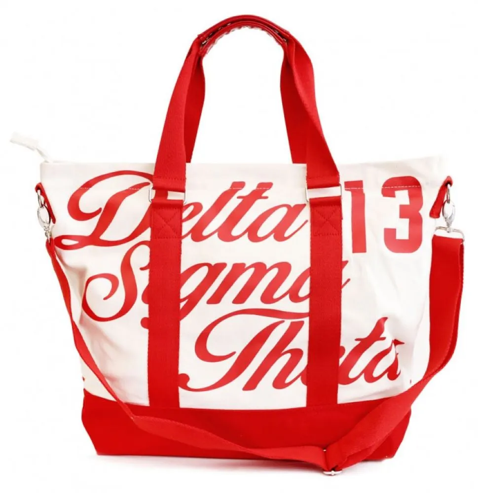 Delta Sigma Theta Canvas Bag White