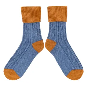 Denim & Saffron Cashmere Blend Slouch Socks