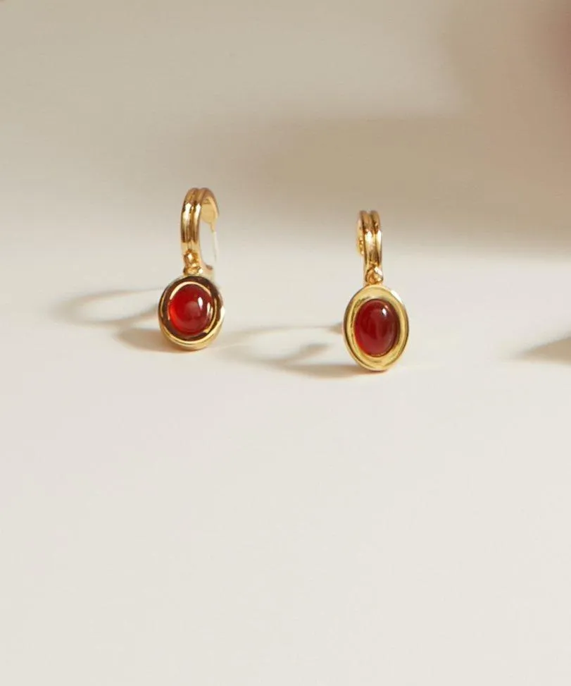 Devon Earrings in Carnelian