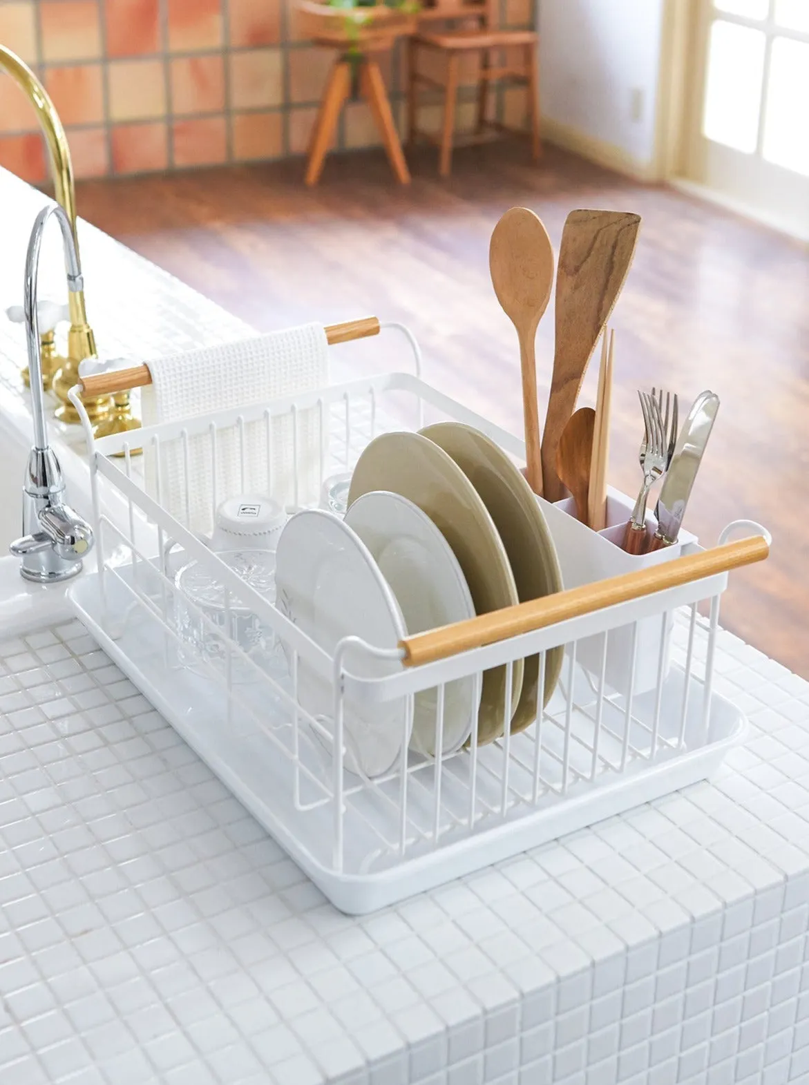 Dish Rack - Steel   Wood