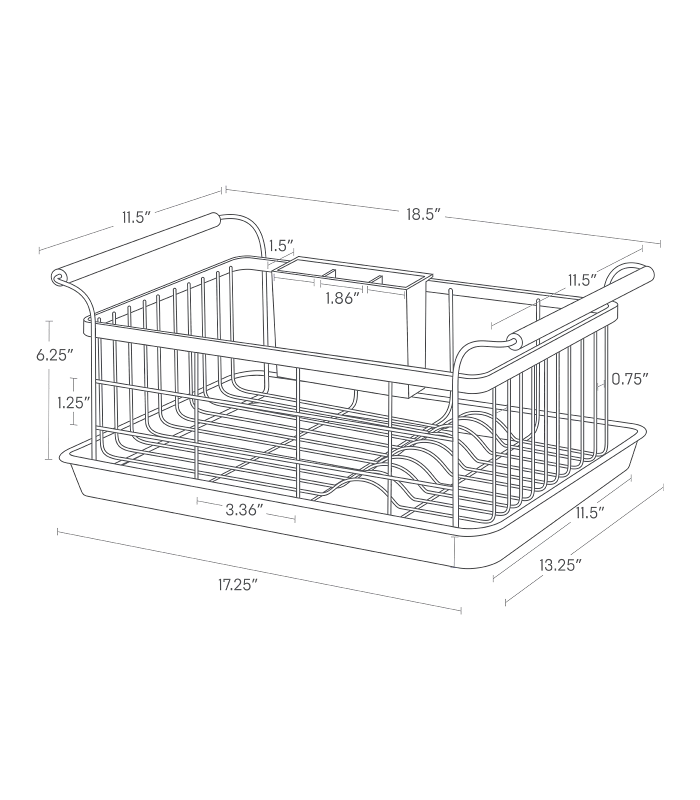 Dish Rack - Steel   Wood