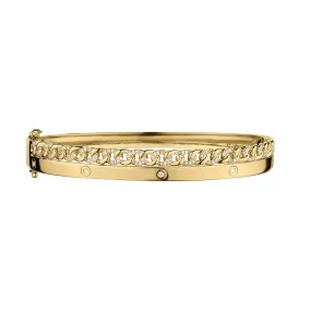 DOUBLE DIAMOND & LINK BANGLE